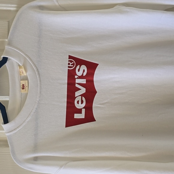 LEVI'S BRAND SIGNATURE WOMENS LONG SLEEVES WHITE SWEATSHIRT MEDIUM - Picture 2 of 15